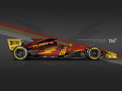 The Flash "Barry Allen" F1 2017 Concept automotive cars comics concept dc comics f1 flash livery motorsport racing