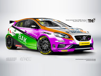 Volvo V40 BTCC Concept Team-HARD. Racing automotive btcc car cars concept livery motorsport race racing volvo