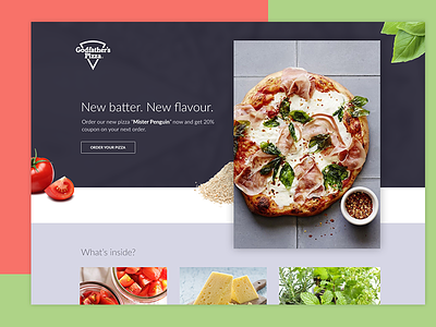 Landing Page for Pizza Website 003 colors cooking dailyui landing page pizza pizza page webdesign