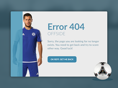 Error 404 - offside 008 404 chelsea dailyui design eden hazard error error page ui ux web