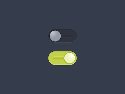 On/Off Switch app application blue button clean dailyui green off on slide switch ui