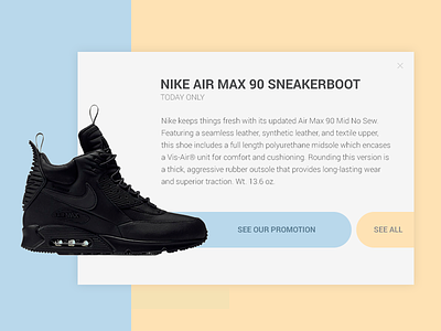 Pop-Up / Overlay for Nike promo deal dailyui deal interface nike online pop up product promotion shoes ui