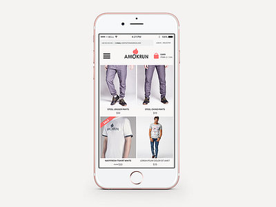 Amokrun RWD website amokrun clothes design e commerce fashion iphone mobile rwd shop website