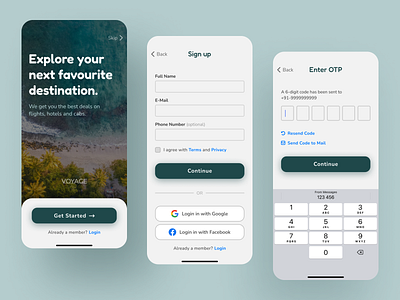 Voyage - Travel App concept