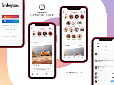 Instagram - User Interface Redesign facebook instagram meta redesign reels typography