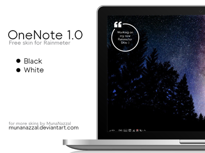 Onenote customize desktop minimal note quote rainmeter theme ui ui design windows