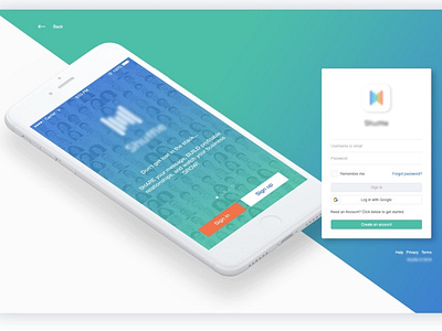 App log in and sign up page app branding design ui ux