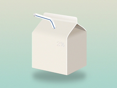 Milk Carton carton gradient illustration milk straw