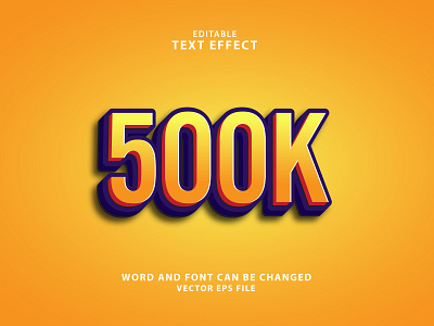 500k 3d editable text effect