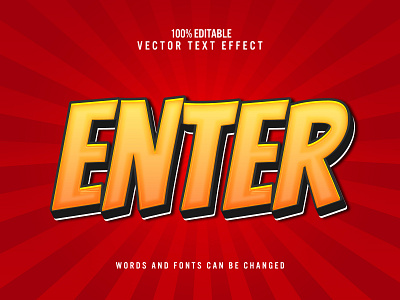 Enter 3d editable text effect set