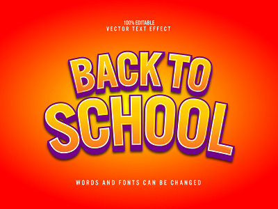 Back to school typography text effect typeface