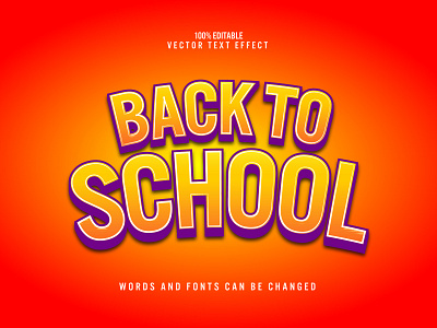 Back to school typography text effect