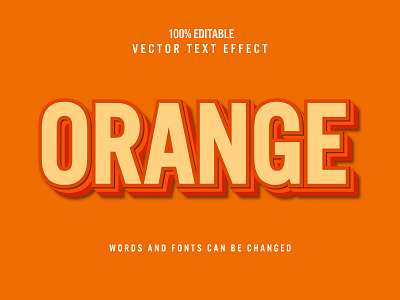 Orange 3d editable text effect