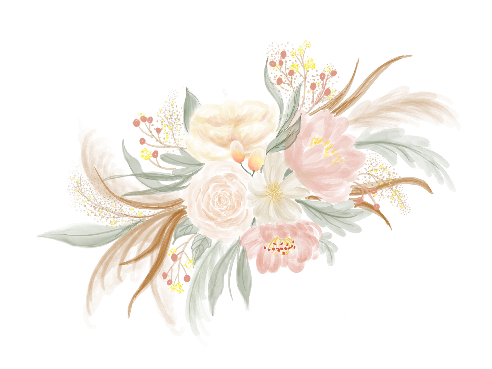 loose flower bouquet watercolor no.03 by Planolla on Dribbble