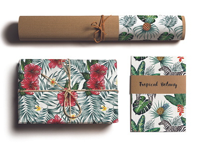 Tropical Botany branding packaging paper craft background brand branding cover book mockup package packaging pattern print textile tropical watercolour