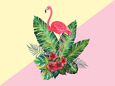 Flamingo with Botany tropic