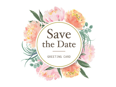 Save The Date Greeting Card card day decor design flora flowers invitation new spring template watercolour wedding