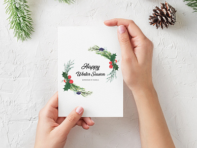 Greeting Card Dribbble art card card art cover book design flora flowers holiday card holiday cards holiday gift illustration illustrator invitation card leaves paint print textile typogaphy watercolour