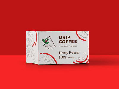 Packaging Design Drip Coffee for "Me Thai Coffee" art branding coffee coffee packaging design drawing flora illustration illustration design lineart logo package design package mockup packagedesign packaging