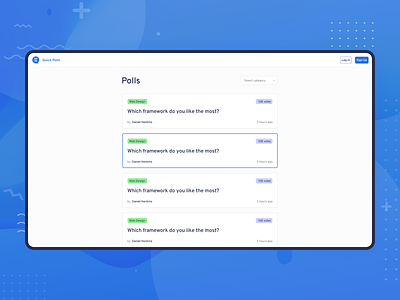 Quick Polls - Landing page app concept polls vote