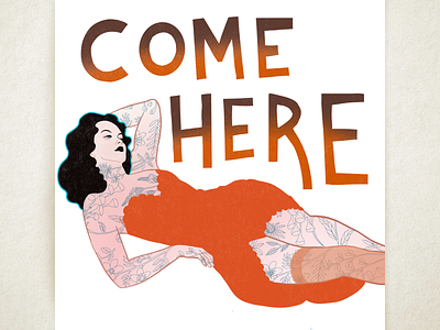 Come here collage diary digital drawing drawing female figurative hand lettering illustration procreate woman