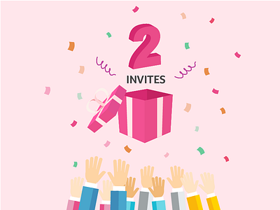 2 Dribbble invites, 2 Invitations 2 2x 3d dribbble giveaway invite invites isometric ui ux