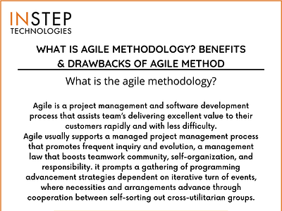What is Agile Methodology? Benefits & Drawbacks of Agile Method agile methodology insteptechnologies services team