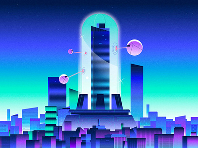 Cyber advantage color cyber future illustration scifi