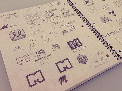 Creating An M doodling dotgrid logo m sketch