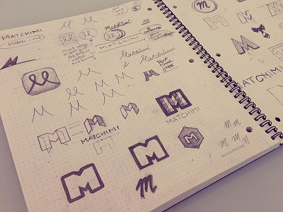 Creating An M doodling dotgrid logo m sketch