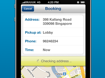 Booking app app buuuk iphone loading taxi