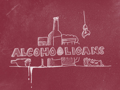 Alcohooligans alcohol chalk chalkboard poster sketch texture