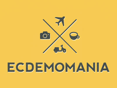 Ecdemomania Logo 2 font logo nevis pictogram texture travel