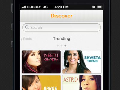 Bubbly, explore discover explore ios iphone search trending