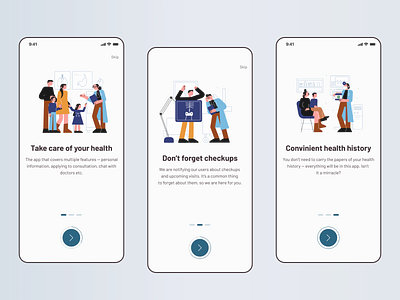 Onboarding mobile screens