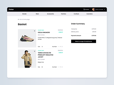 Plater—buy now, pay later platform app basket consumers design details figma order orderdetails ordersummart page payment summary ui ux web webdesign