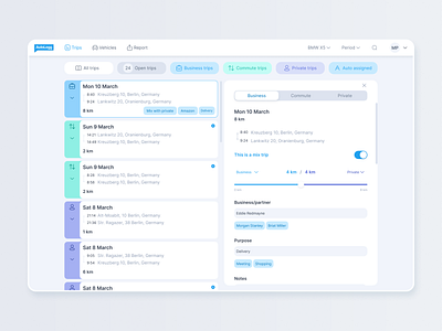 AutoLogg—Smart Digital Trip Logbook app business businesstrips dashboard design figma partner platform trips ui uiux ux vehicles web webdesign dashboard