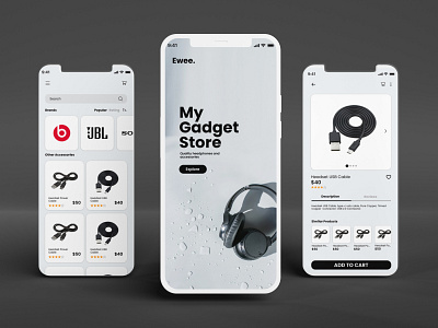 Headphones and Accessories Shop App app design ui ux