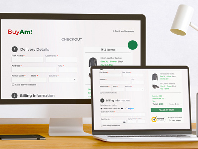 BuyAm - Simple ecommerce checkout page branding design ui ux