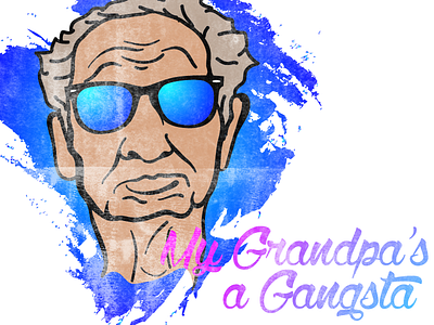 My Grandpa's a Gangsta 80s color gramps illustration stunner shades