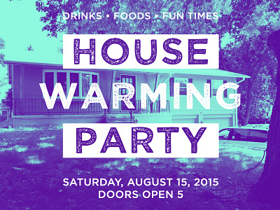 House Warming Party color house invite party warming