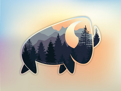 Buffalo Built Design Co. Icon buffalo gradient icon label nature sticker sticker mule