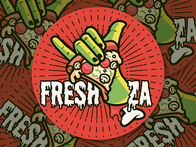 Fresh Za pizza sticker sticker mule zombie