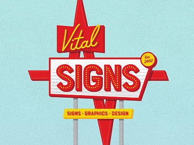 Vintage Sign Design for Vital Signs branding retro sign type vintage