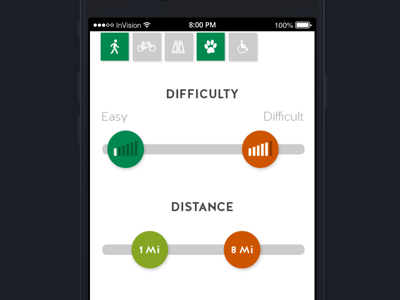 Difficulty Slider | Map Filters drupal invisionapp map filter web dev website design