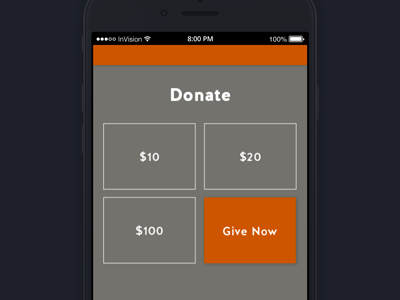 Donate Tool | Mobile | Nonprofit Website Footer