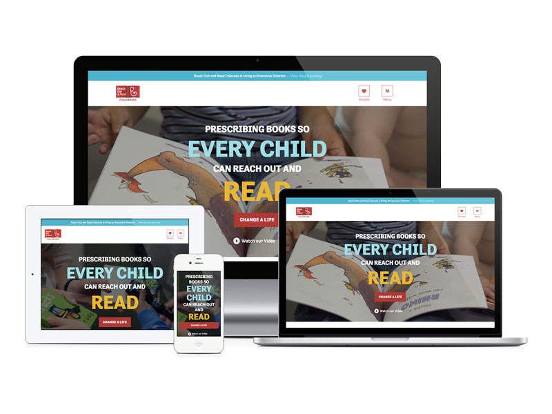 Reach Out and Read Colorado Website Redesign nonprofit website mobile responsive mobile first website wordpress nonprofit civicrm