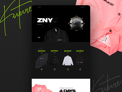 Concept landing page for youth clothing store