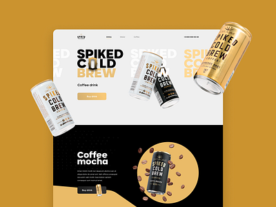Concept landing page coffee drink