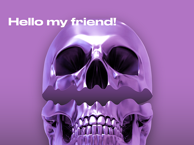 Hello my friend! / skull illustration adobeillustrator design designer graphic design illust illustartion skull